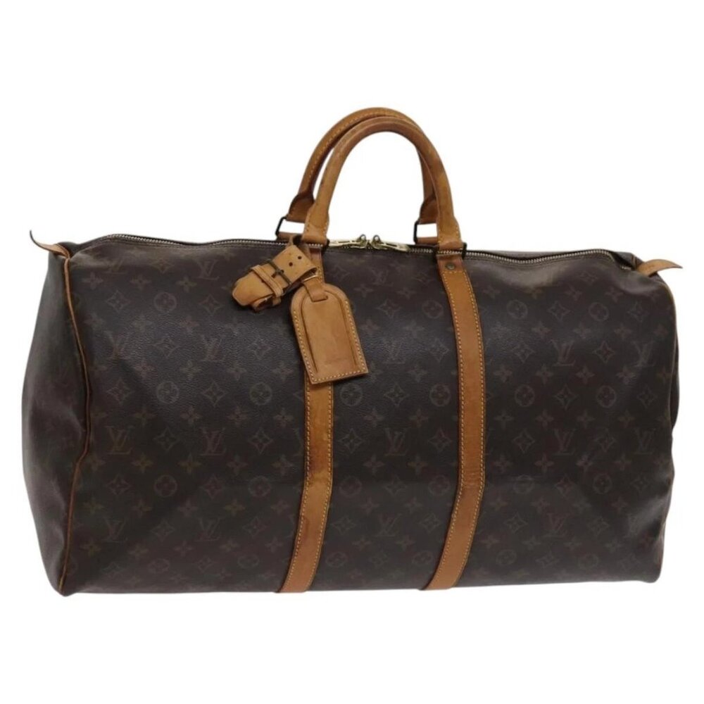 LOUIS VUITTON Monogram Keepall 55 Boston Bag M41424 LV Auth ar13328